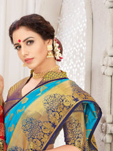 Turquoise Banarasi Art Silk Woven Saree